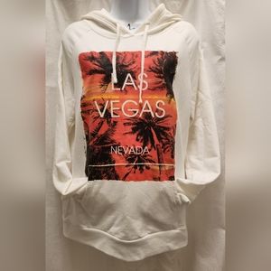 Las Vegas Off White Hooded Sweatshirt sz L